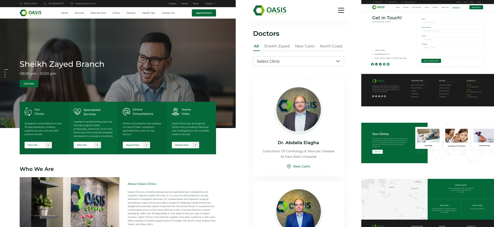 Oasis clinics website's screenshot
